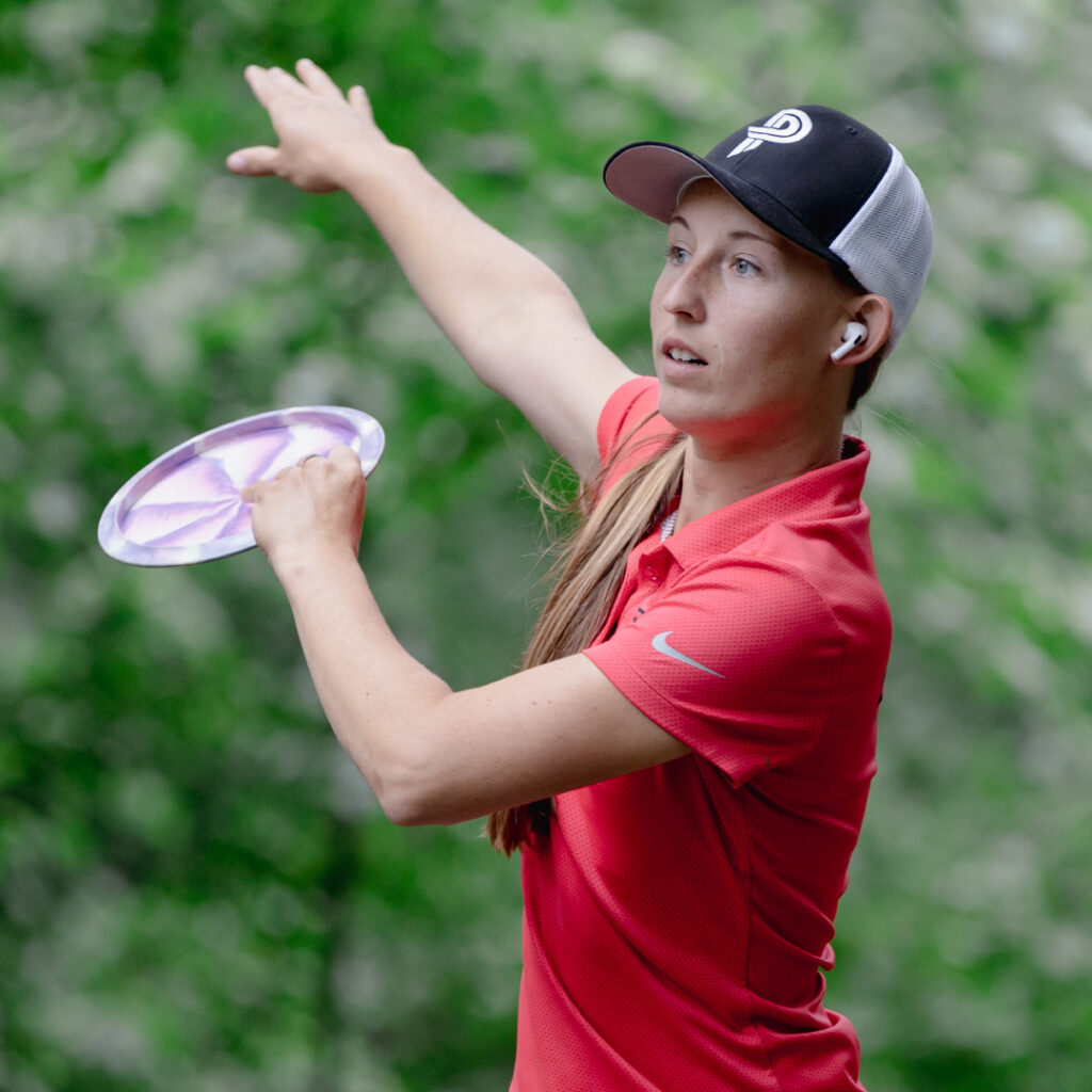Team GRIPeq member Paige Pierce prepares for a shot