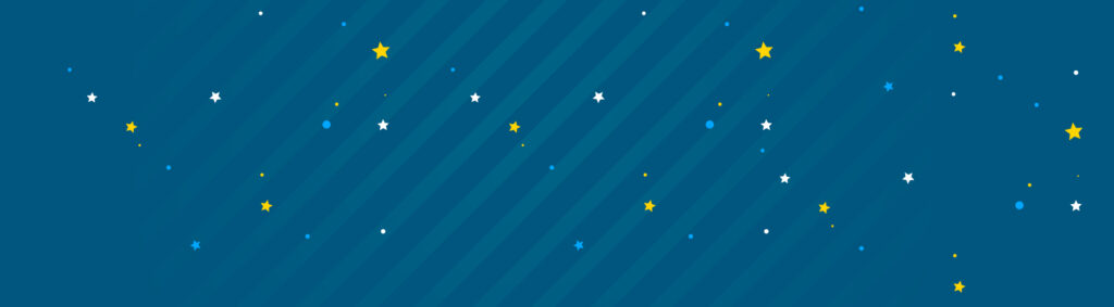 A blue color field with stars on it.