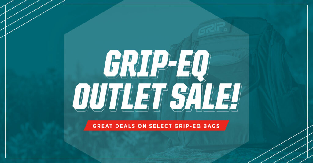 GRIPeq Outlet Sale - a GRIPeq bag is faded in the background.