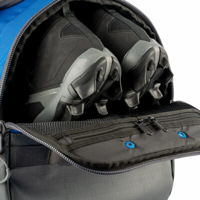 Blue ultimate sports duffel shoe pocket
