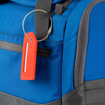Blue ultimate sports duffel name tag